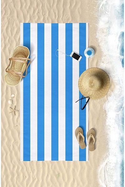 VEVİEN HOME Dungi Imprimate Digital 75x150 Cm Prosop De Plaja Albastru