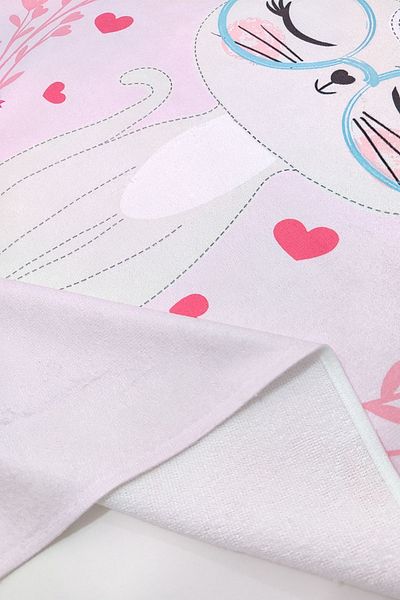 VEVİEN HOME Cute Cat Digital Printed 70x140 Cm Kids Beach Towel