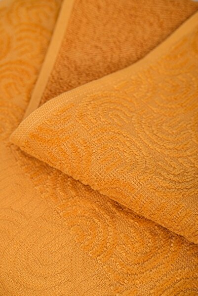 VEVİEN HOME Σετ μπουρνούζι Velvet Jacquard 4 τεμαχίων Μουστάρδα