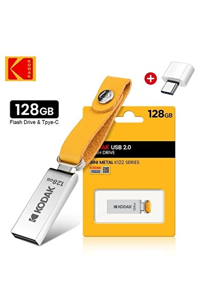 Kodak K122 128gb. Usb Flash Bellek Dönüştürücü Hediye 2.0 Sağlam Metal Orginal