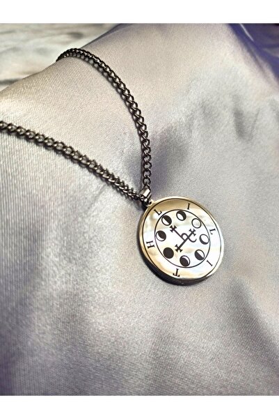 Alsade قلادة فولاذية بختم ليليث الليلي والقمري على الطراز الويكان