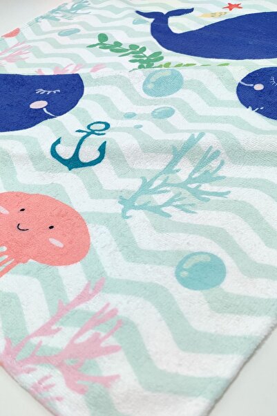 VEVİEN HOME Παιδική πετσέτα θαλάσσης Cute Whale Digital Printed 60x130 cm