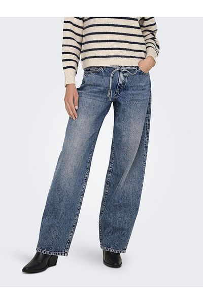 ONLY Straight-Fit-Jeans ONLGIANNA Mittlere Taille Ballon Schnitt Jeans