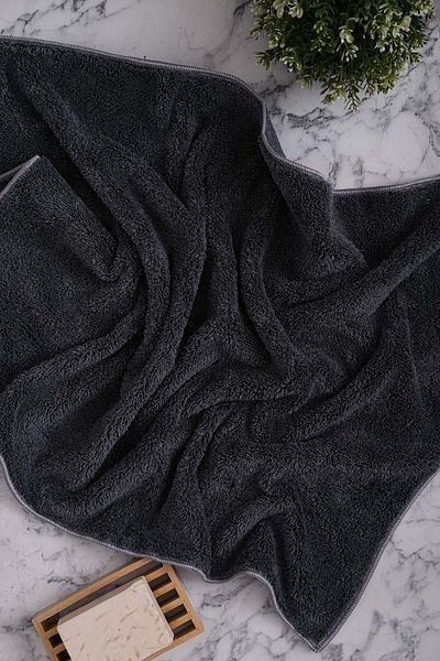 VEVİEN HOME غسيل داخلي وخارجي للسيارة من الألياف الدقيقة وقطعة قماش للتجفيف التلقائي خالية من الغبار | 50x70 سم رمادي غامق