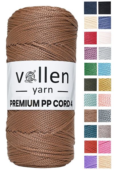vollen yarn 200gr/230m Premium Polyester Macrame String 2mm, μακραμέ σχοινί, μακραμέ, σουπλά, σάκος σχοινί, καμήλα