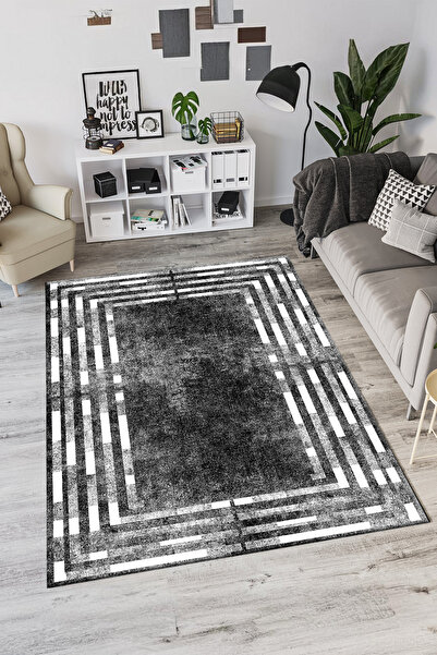 Resmiro Dijital Baskılı Geometrik  Desenli  Makinada Yıkanabilir Salon ve Yol...