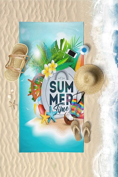 VEVİEN HOME Πετσέτα θαλάσσης Summer Time Digital Printed 75x150 cm