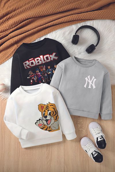 MYADA Hanorac pentru copii Style Premium Crew Neck - Set de 3 Cod20506-20500