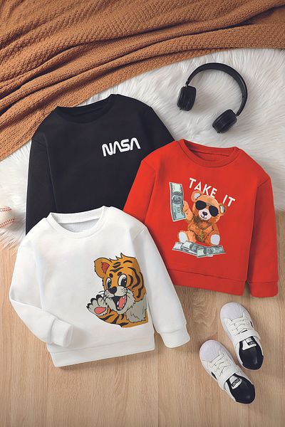MYADA Hanorac pentru copii Style Premium din 3 piese - Decolteu Crew Code20540-20500-20502