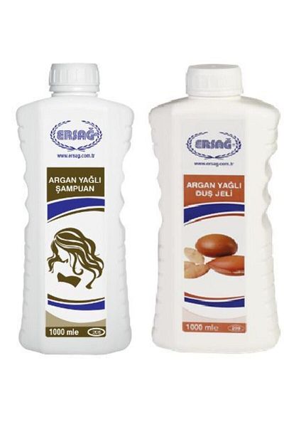 Ersağ 1000 Ml Argan Oil Shampoo and Shower Gel Set