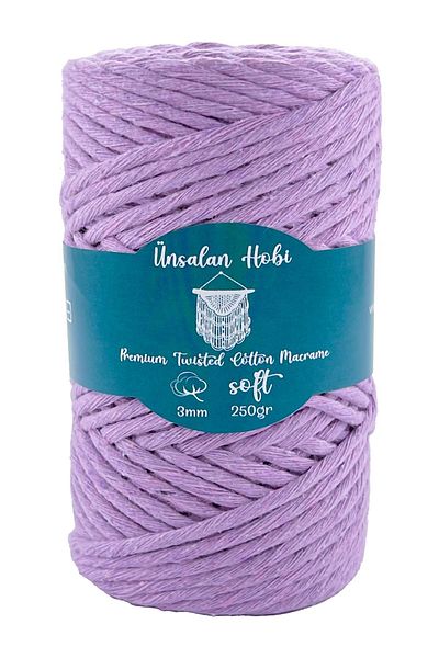 ÜNSALAN HOBİ Taranan Macrame Thread Lilac Scannable Macrame Thread 3mm 250gr 75mt
