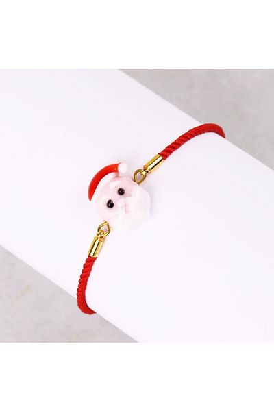 ADAMODART Christmas Santa Claus Design Glass Bracelet