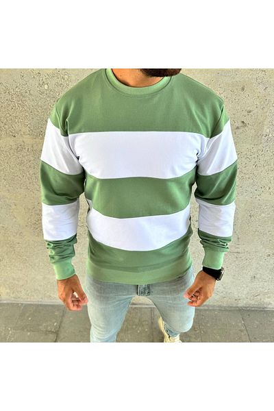 LUPERCUS Πράσινο ανδρικό φούτερ - 2 κλωστές, Funny Crew Neck