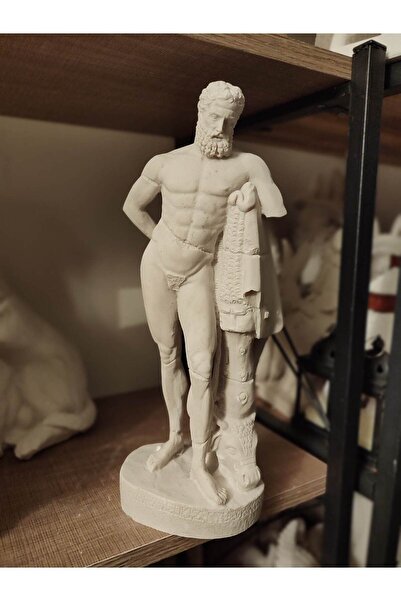 BilgeCe hoMe Ham Boyasız Herkül heykeli, Ham Boyasız Mitolojik Tanrı heykeli, Polyester Heykel,