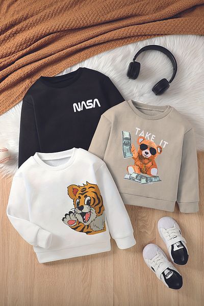 MYADA Детски суитшърт от 3 части Style Premium - с кръгло деколте Код 20540-20500-20502