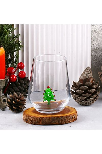 ADAMODART Single Water Cup with Christmas Tree Figure