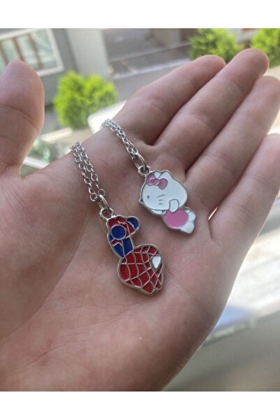ManieraAksesuar Spiderman ve Hello Kitty Çift Kolye