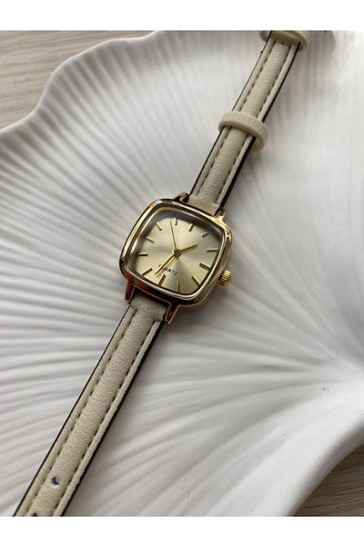 QUARTZ Retro Minimal Thin Leather Band Women's Wristwatch
