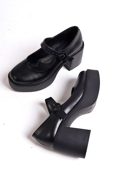 Modabuymus BİZA Negru Mat Gros Platformă Cu Toc Mary Jane Pantofi Casual Caracteristici