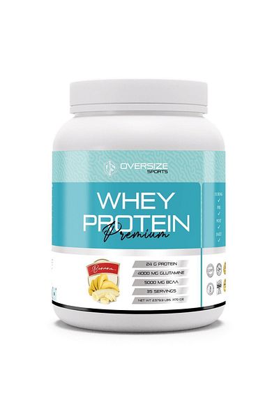 Oversize Sports PremiumWheyProtein - Banana Flavored, 1170g, 35 Servings