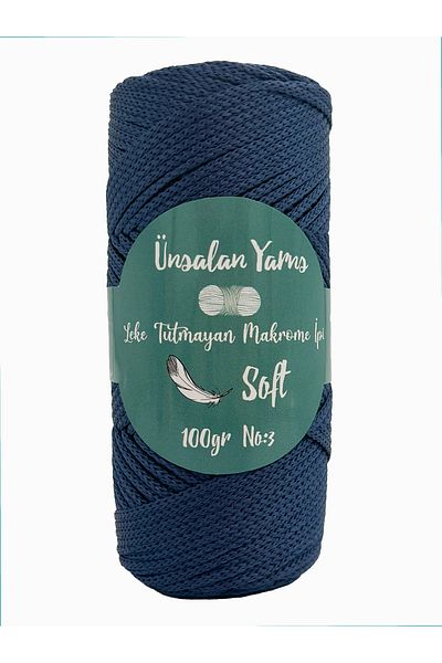 ÜNSALAN HOBİ Τσάντα με κορδόνι μακραμέ πολυεστέρα - 2mm, 100gr, κορδόνι και νήμα 120mt