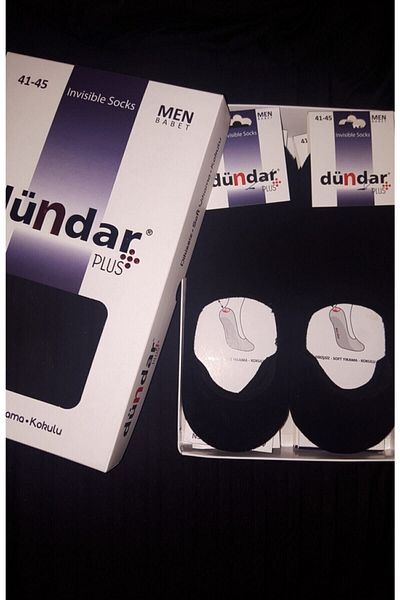 Dündar Plus Men's Seamless Silicone Scented Ballerina Socks 12 Pack Black