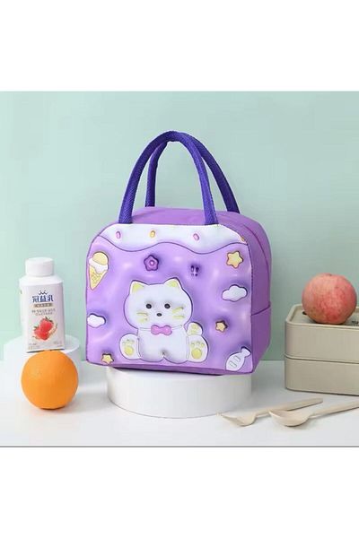 synshop Kawaii Hello Kitty Purple Cat Food Nutrition Thermal Makeup Baby Care Organizer Multi-Purpose Bag
