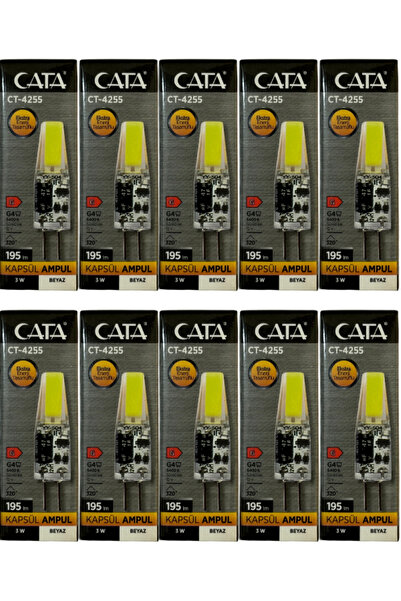 Cata CT-4255 3W 12V 6400K (Beyaz Işık) G4 Duylu Led Kapsül Ampul (10 Adet)