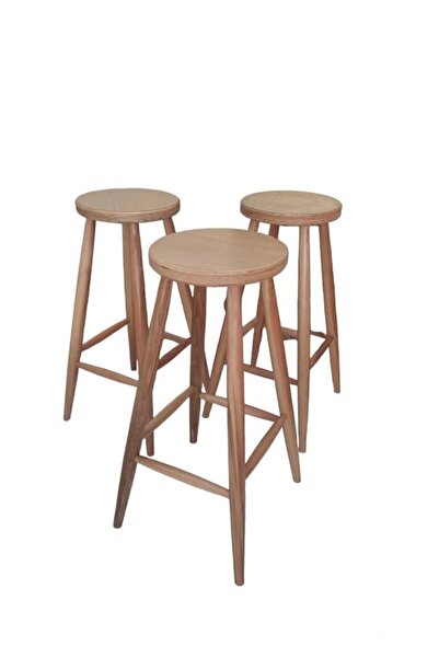 ISAHOME Ham ahşap bar taburesi 28*70 3 adet