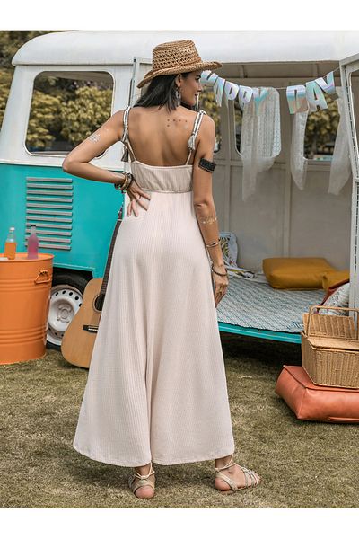 Russty Dustty By Styli Embroidered Waist Tassel Strap A-Line Maxi Dress