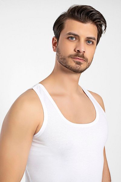 saac Single Jersey Men's Athlete - 4 Pieces White, 100% Cotton Combed