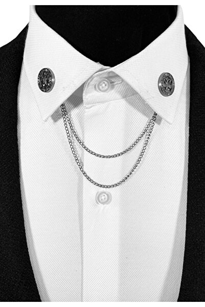 BLC Basic Line Co. Justitia – Adaletin Simgesi Koyu Gümüş Yaka İğnesi & Zinci...