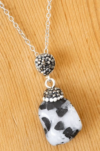 Tesbih Atölyesi Zircon, Tourmaline and Rutile Quartz Stone Certified Necklace - Brazil