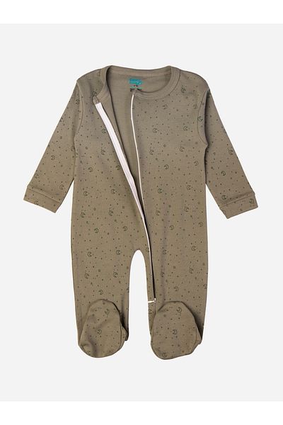 Babies Basic By Styli Star & Moon Print Long Sleeves Sleepsuit