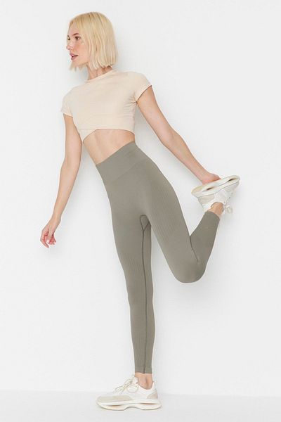 Jerf Lily - Khakifarbene Erholungs-Leggings mit hoher Taille