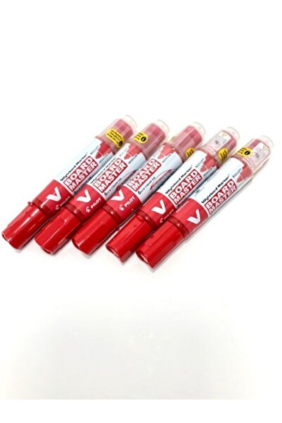 Pilot V Board Master Yuvarlak Uç Tahta Kalemi Kırmızı 5'li