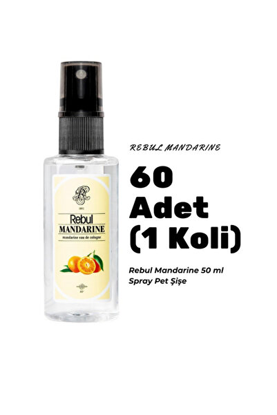 Rebul Mandarıne Edc 50ml Spray Pet Şişe 60 Adet (1 koli) Mandalina Kokulu Kol...