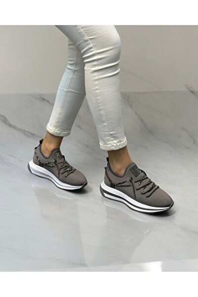 LABRONA Women's Stone Lacing Detailed High Sole Walking Shoes