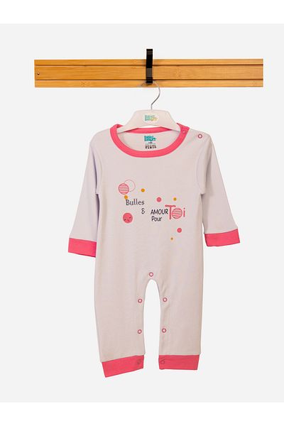 Babies Basic By Styli Front Graphic Long Sleeves Sleepsuit