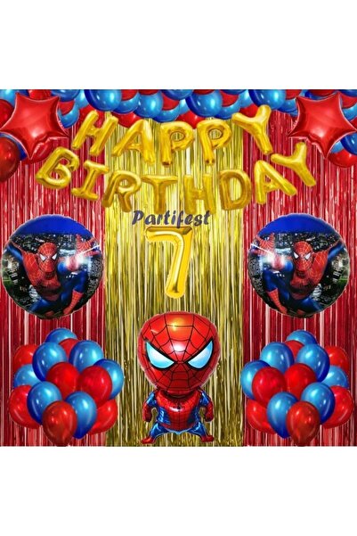 Parti Station Spiderman Örümcek Adam Balon Set Balon Folyo Set Spiderman Kons...