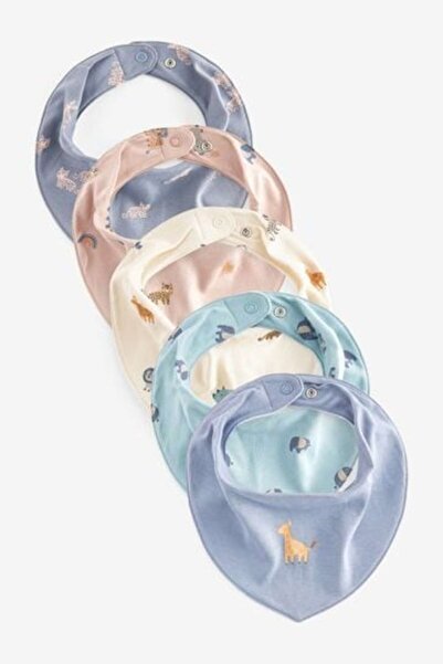 Next Baby طقم مريلة حيوانات مكون من 5 قطع - 100% قطن