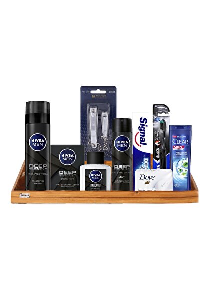 NIVEA Sandıksız Erkek Bohçası Damat Bohçası Söz Nişan Bohça Seti Kozmetik Set x2022029