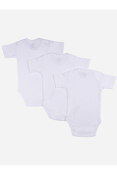 Babies Basic By Styli Pack of 3 - Solid Short Sleeves Bodysuit
