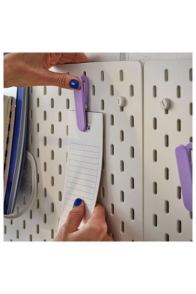 IKEA lilac Skadis Paper Clip - Multi-purpose Board Piece, 2 Pieces, Purple