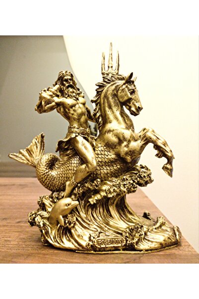Antioch Art And Design Tasarım Atlı Poseidon Biblo Büyük Boy Mitolojik Heykel...