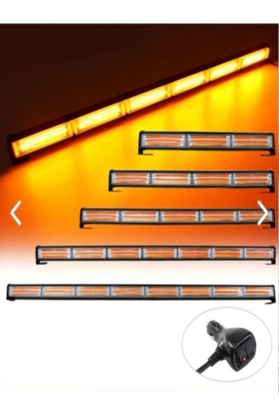 ÖOA 90 Cm Sarı-sarı Çakar Lamba 12v-24v Çalışır 12 Fonksiyonlu Iş Makinası Tr...