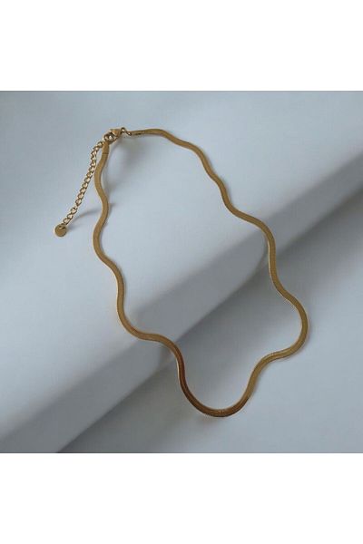 SUHEDA DESİGN Gold Italian Chain Necklace Steel Does Not Tarnish