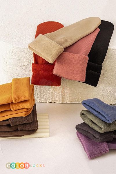 Color Socks Термо кърпи за жени, 5 чифта, навити - зимни чорапи (абсорбиращи топлина)