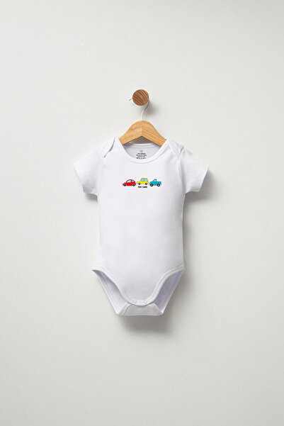 Naive Baby 100% Cotton Baby Bodysuit - Toy Cars - Baby Bodysuit - Written Bod...