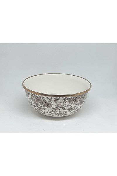 Avşar ENAMEL HOUSE 16 CM 750 ML DECORED ENAMEL BOWL PRESENTATION HOLDER